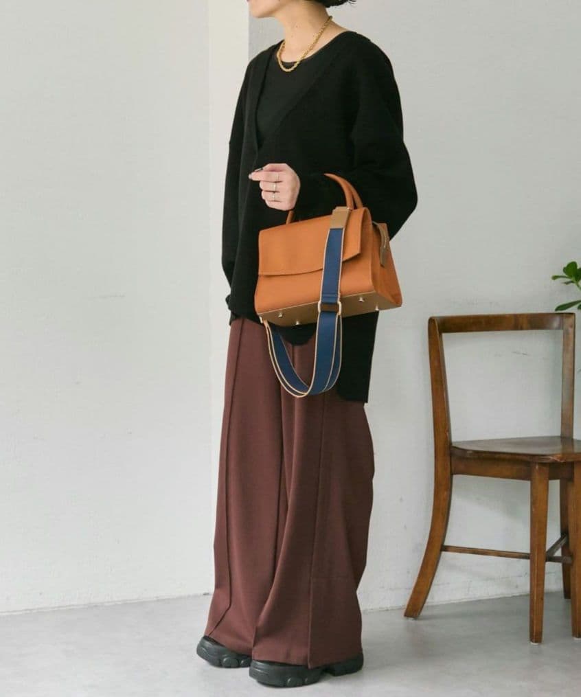 【ear PAPILLONNER】きれいめ撥水トートバッグS　オレンジ