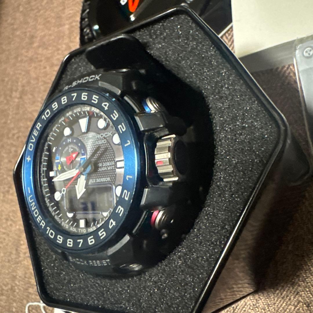【中古品】G-SHOCK デジタル腕時計 ブラック/ブルー　GWN-1000B