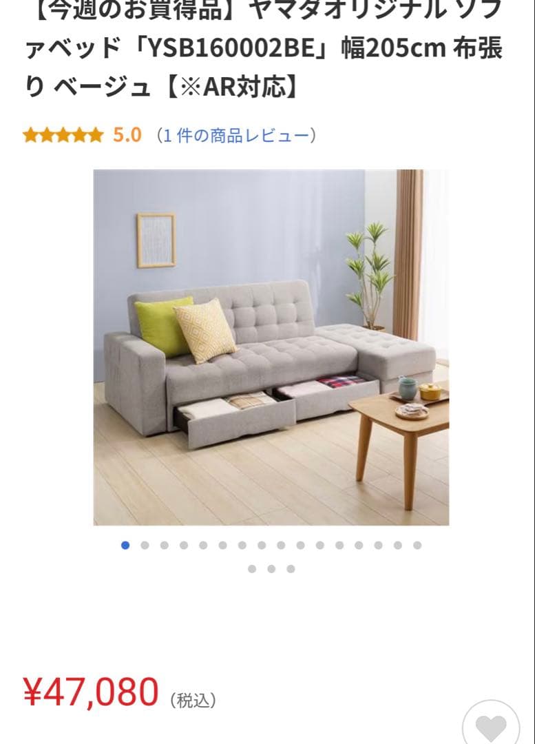 【直接引取限定】ソファベッド　値下げしました！