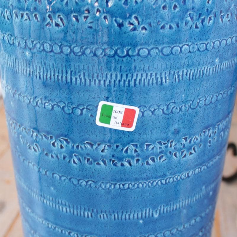 アンブレラスタンド イタリア製 ブルーの陶器傘立て クラシック 114-177