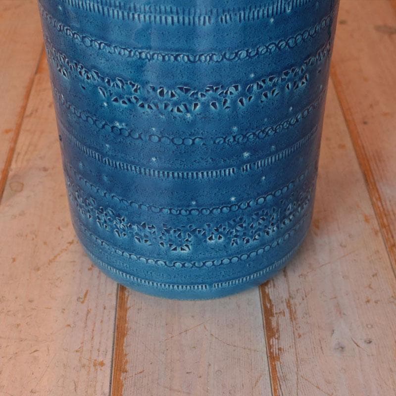 アンブレラスタンド イタリア製 ブルーの陶器傘立て クラシック 114-177