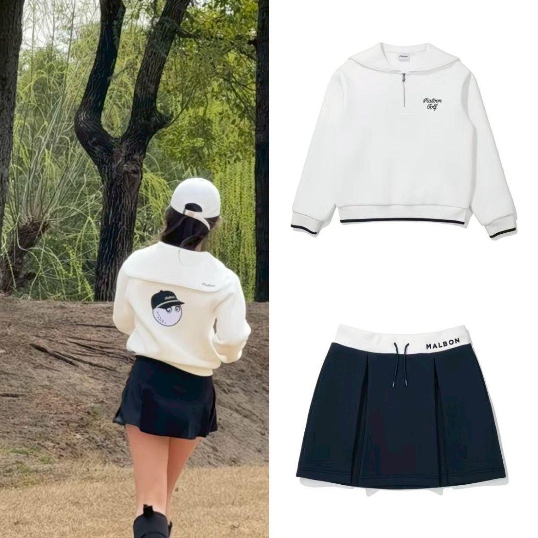 新品　Malbon golf　ゴルフ　トップス＆スカートセット　M　レディース