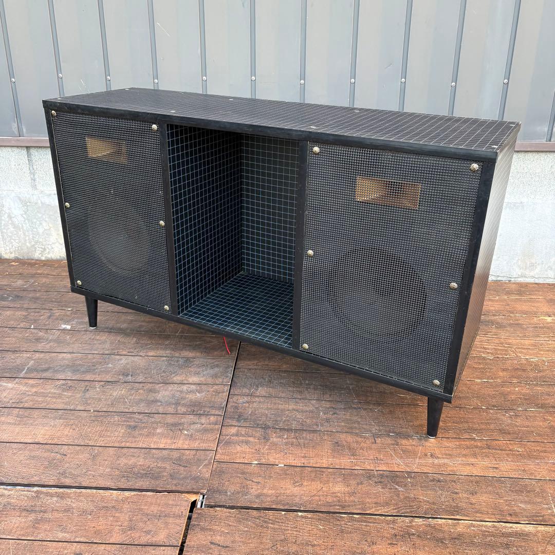 昭和レトロ カラーボックス改 自作大型スピーカー センターボックス付 ビンテージ