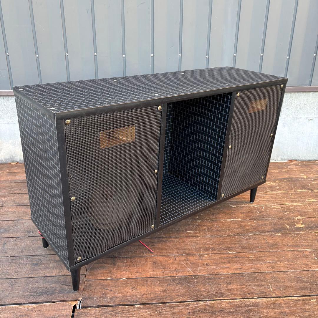 昭和レトロ カラーボックス改 自作大型スピーカー センターボックス付 ビンテージ