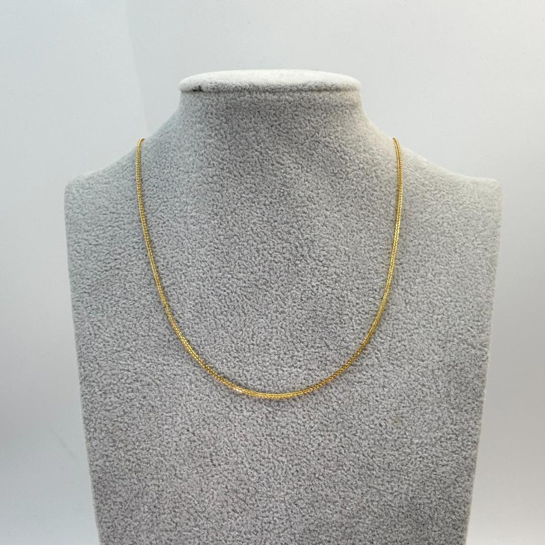 極美品K18金 ゴールド 細いチェーンネックレス 1.9g