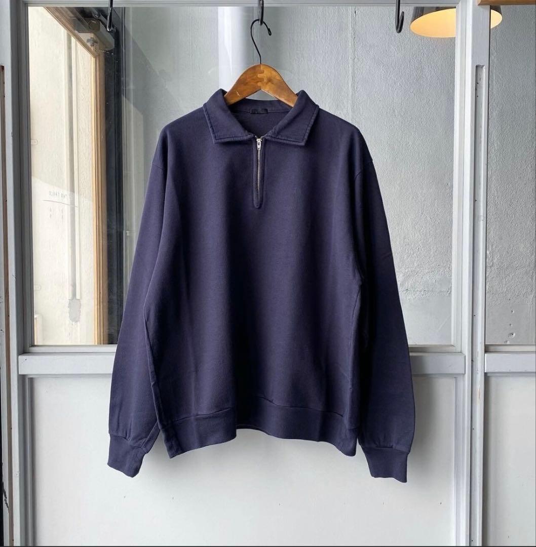 COMOLI コットンシルクジャージハーフ ジッププルオーバー サイズ3
