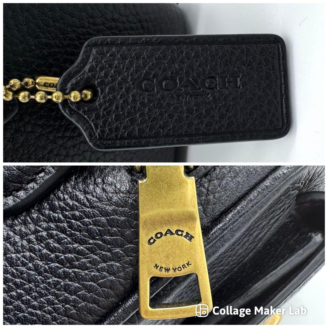 コーチ C0823 ウィロウ ショルダーバッグ カメラバッグ ブラック レザー