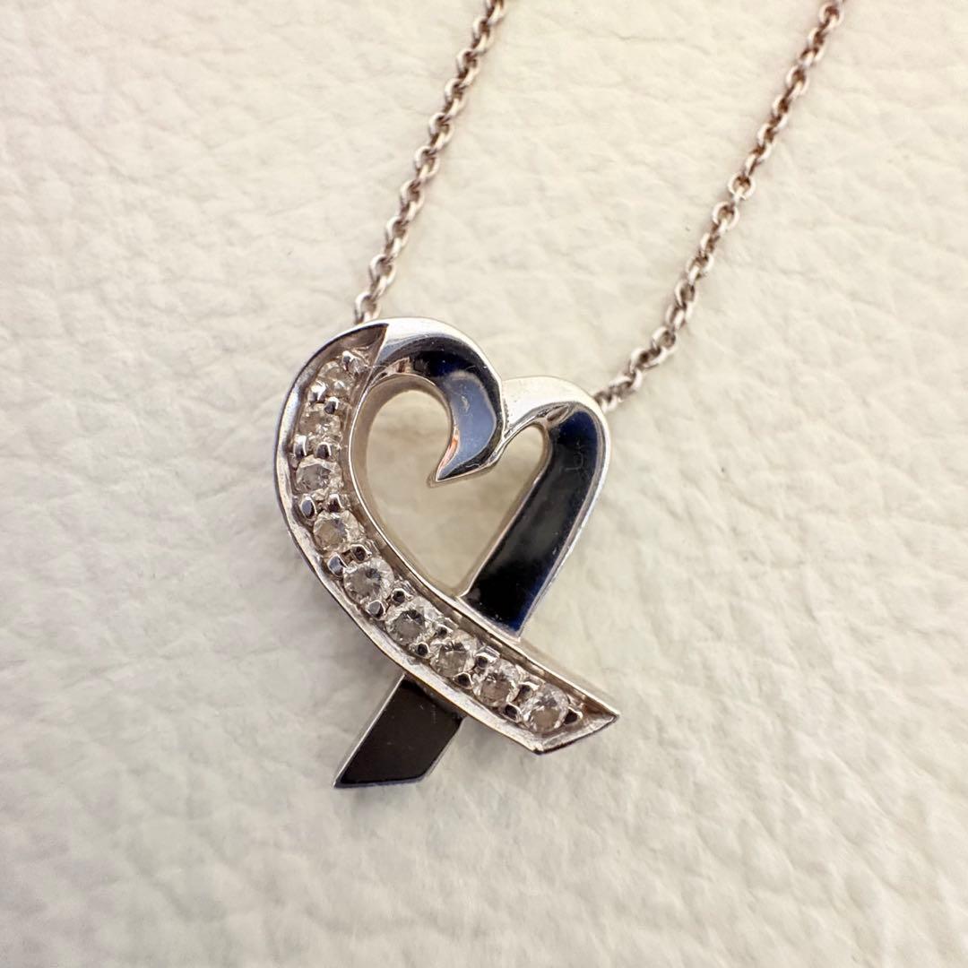専用　美品　ティファニー　ラビングハート　ダイヤ　ネックレス　ホワイトゴールド