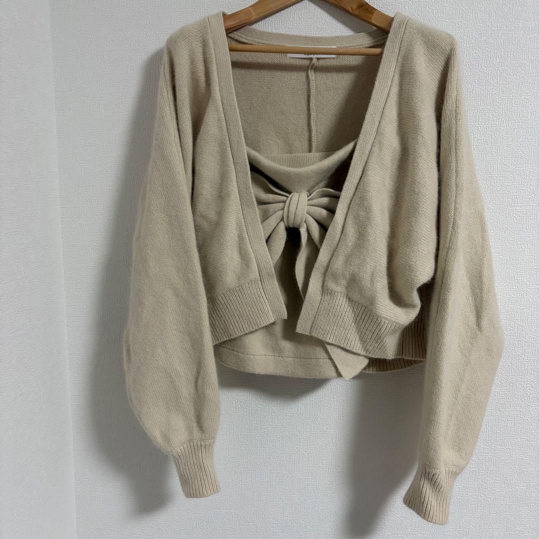 トップス Herlipto Lydie Ribbon-Tie Knit Ensemble