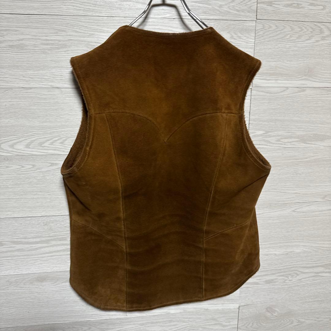 70s Pioneer Wear USA製 スエード ウエスタンベスト 裏ボア