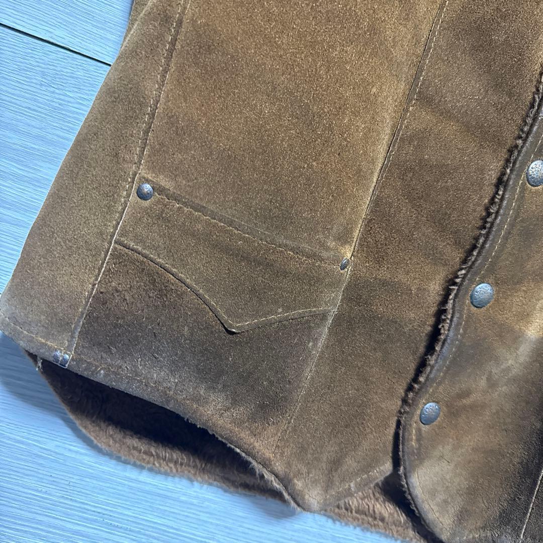 70s Pioneer Wear USA製 スエード ウエスタンベスト 裏ボア