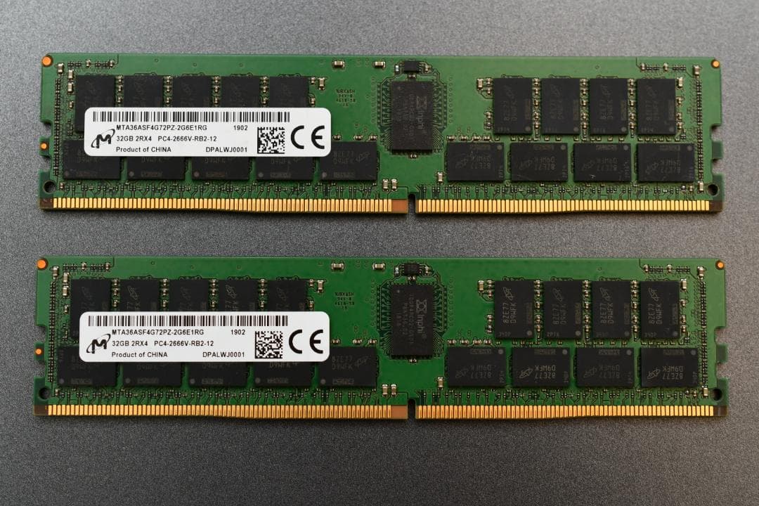 【動作品】DDR4 64GB 2666MHzメモリ (32GBx2枚組)
