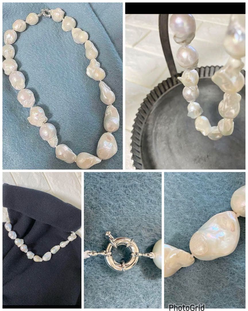 バロックパールネックレス天然淡水パール特大粒　ビジュードエム好きな方も