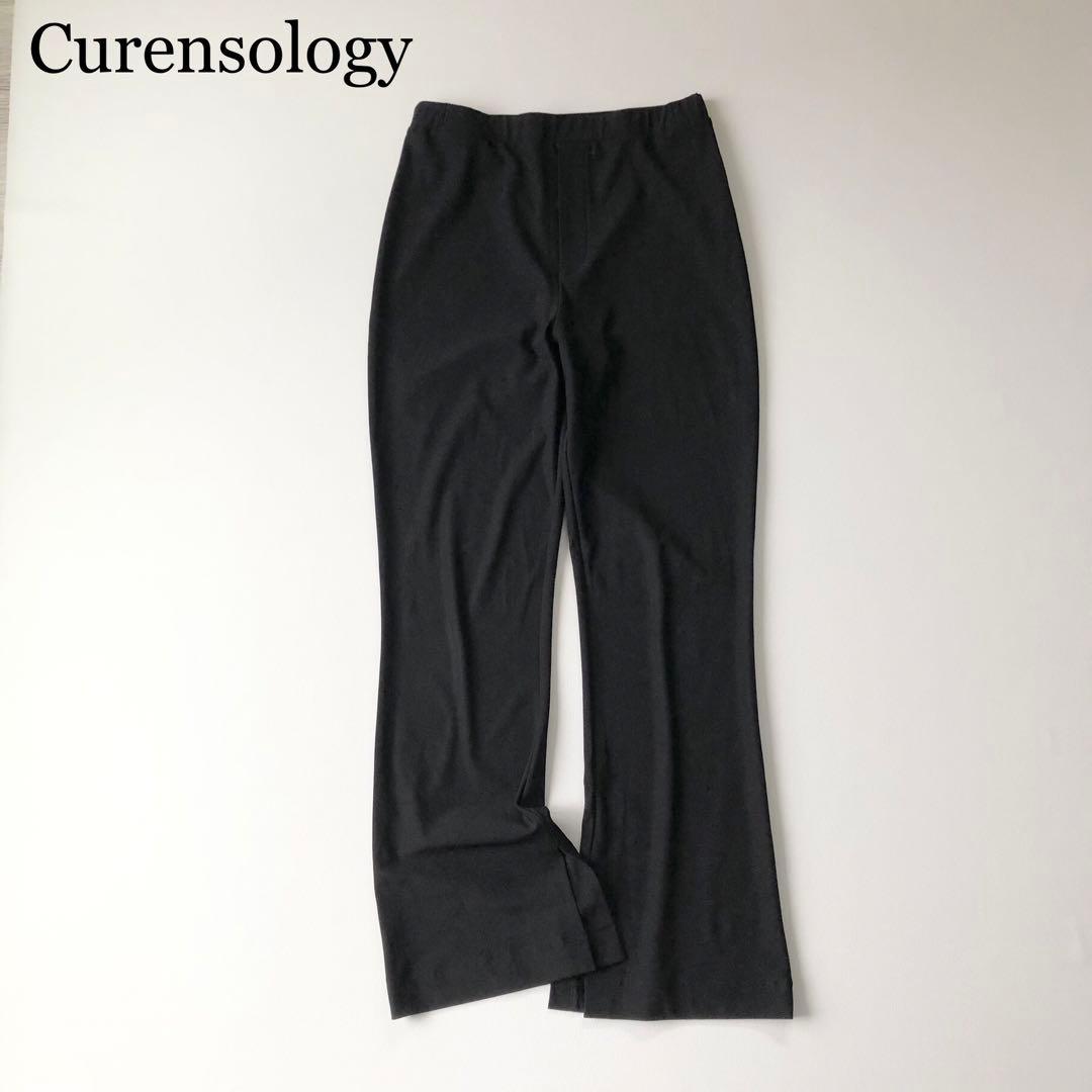 2526y美品カレンソロジー　24年ハイテンションフレアパンツ スリット M 黒