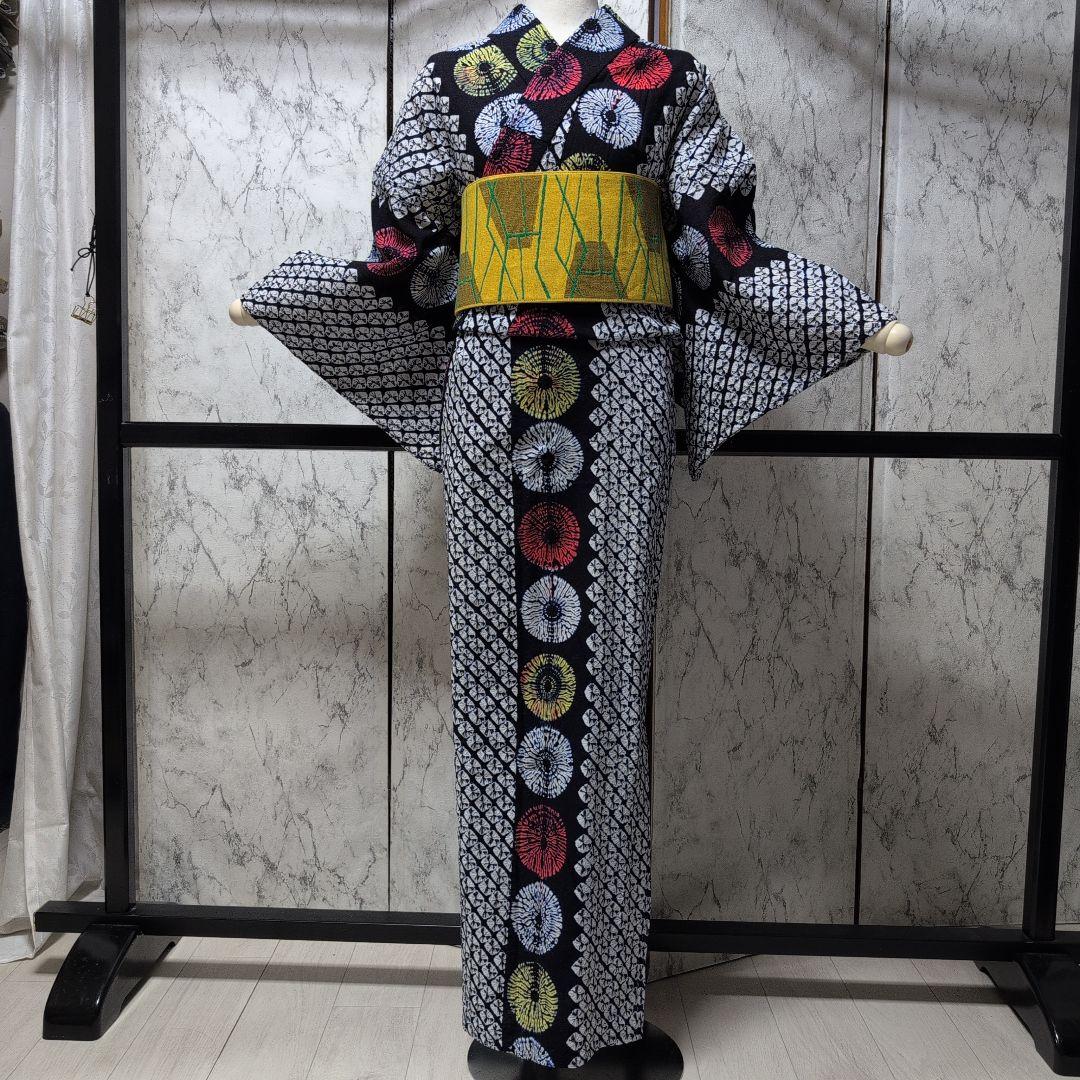 IaIachan様ご購入品高級有松絞り浴衣　花火柄 背当て、居敷き当て付き