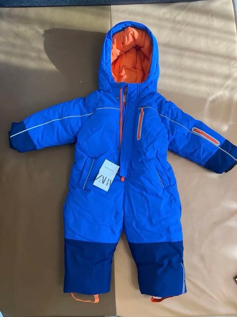 子ども用スキーウェア 青/オレンジ 防水