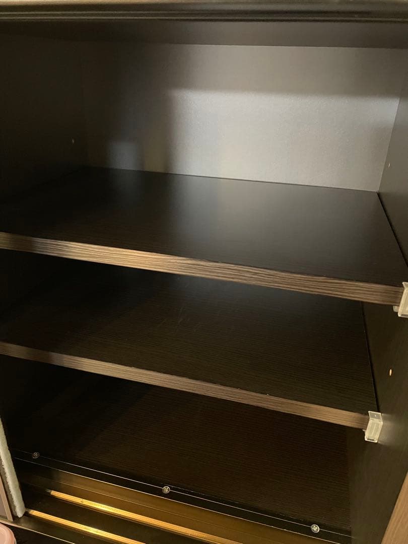 コンセント付き食器棚 ブラック