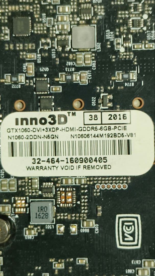 inno3D GTX 1060 6G 動作確認済み ①