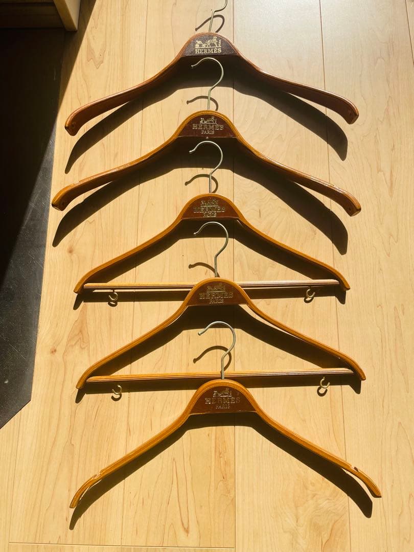 エルメス　木製衣類ハンガー 5本セット　#Hermes