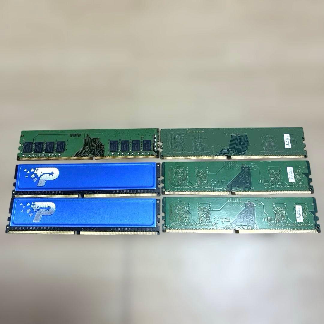 中古動作品デスクトップ用メモリー DDR4 8GB、4GB、2GB 6枚同梱