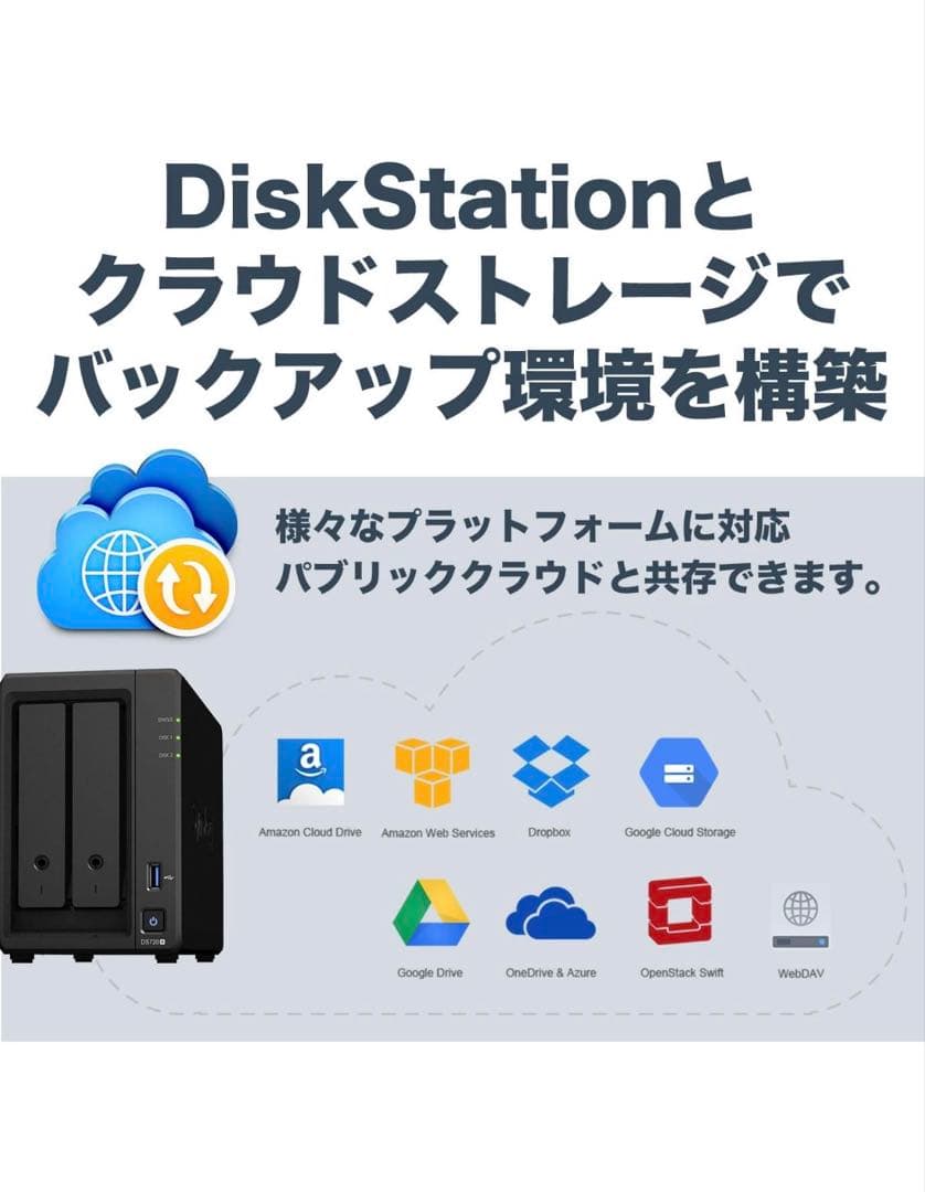 ★Synology NASキット 2ベイ DS720+/JPクアッドコアCPU