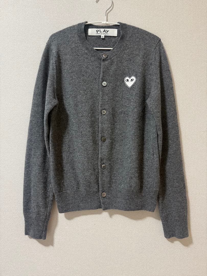 PLAY Comme des Garçons グレー カーディガン XS