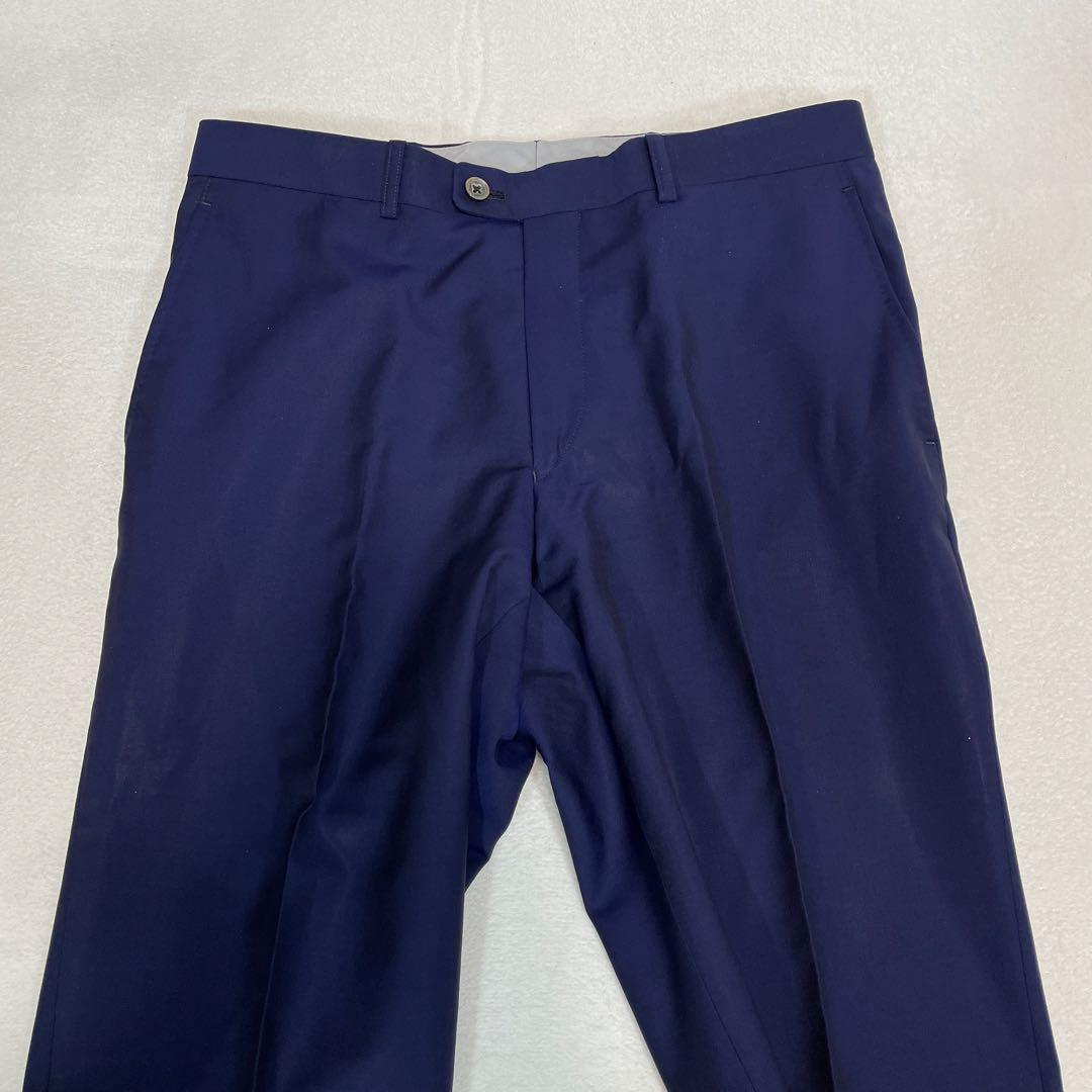 麻布テーラー×カノニコ セットアップスーツ ウールモヘア 紺 ネイビー M