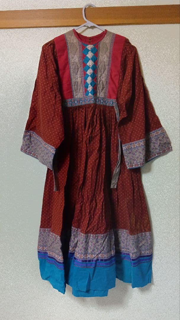 ヴィンテージ 70s パッチワーク アフガンワンピース