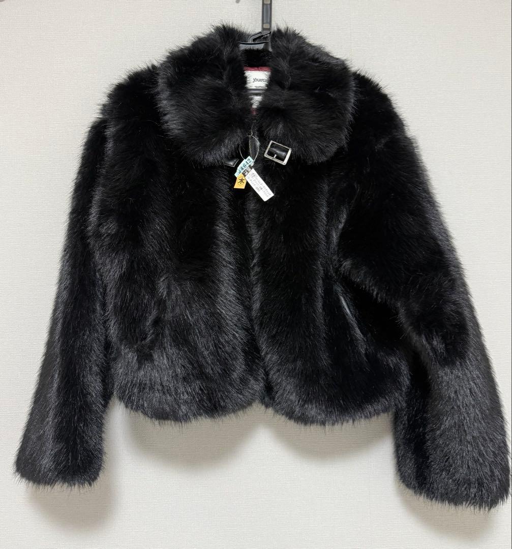 jouetie ベルトミドルファーコート ブラック M