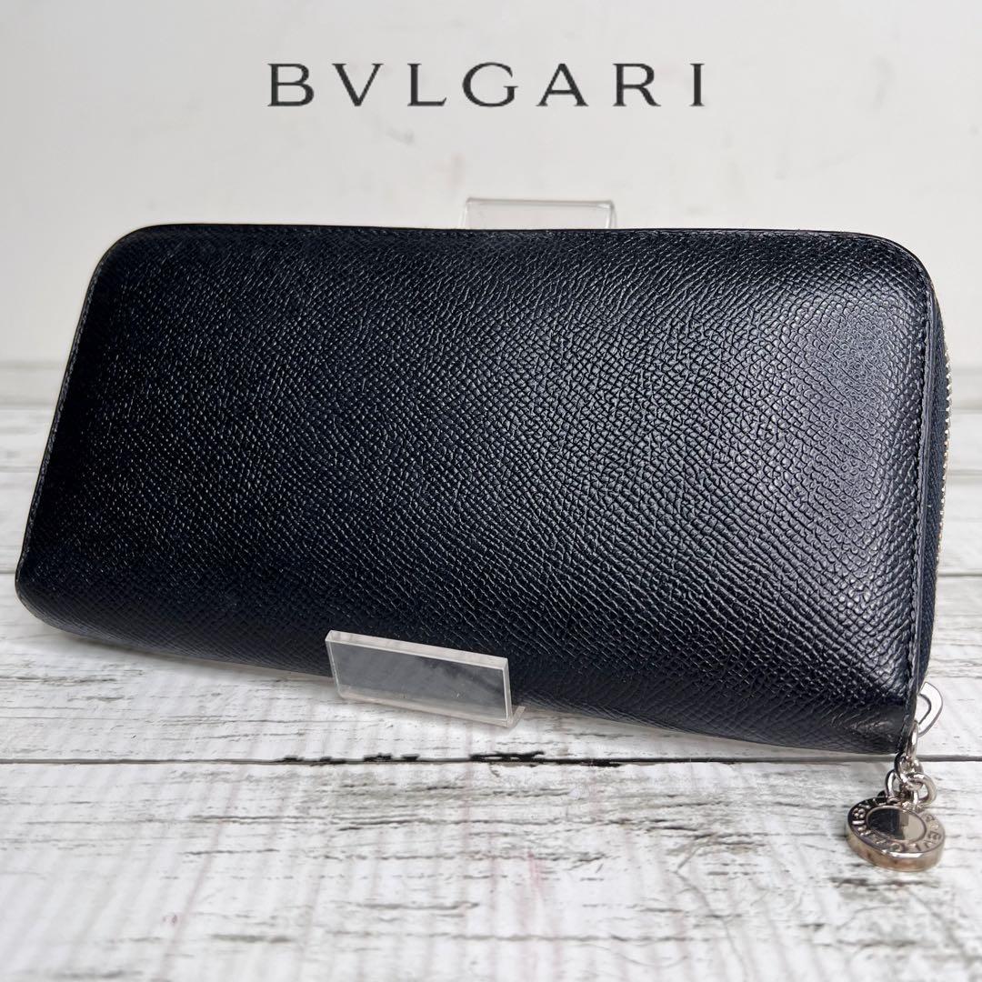 BVLGARI ブルガリ レザー ラウンドファスナー 長財布