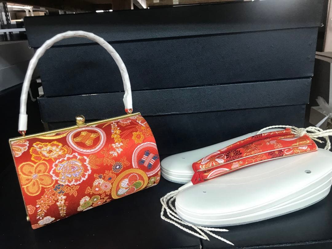 七五三用西陣バッグ本革草履セット７歳