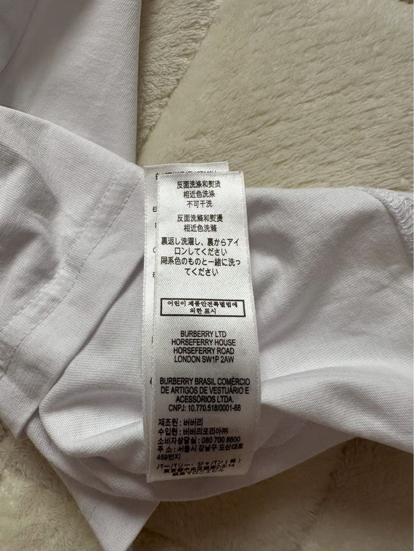 BURBERRY チェック柄袖 Tシャツ 6Y