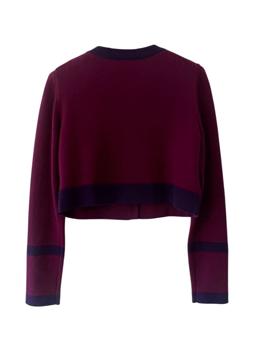 シャネル カーディガン CHANEL プラム パープル ココ ボタン カシミヤ