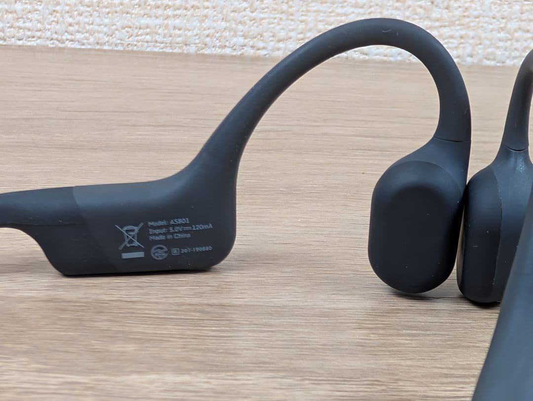 美品・動作良好 SHOKZ AEROPEX 骨伝導イヤホン AS801 ブラック