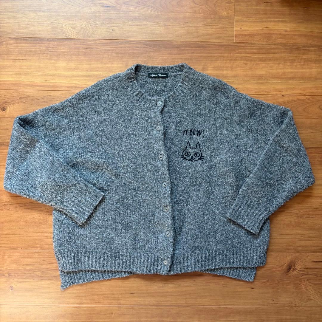 ヒステリックグラマー✳︎meow刺繍ニット カーディガン　猫　ねこ　ネコ
