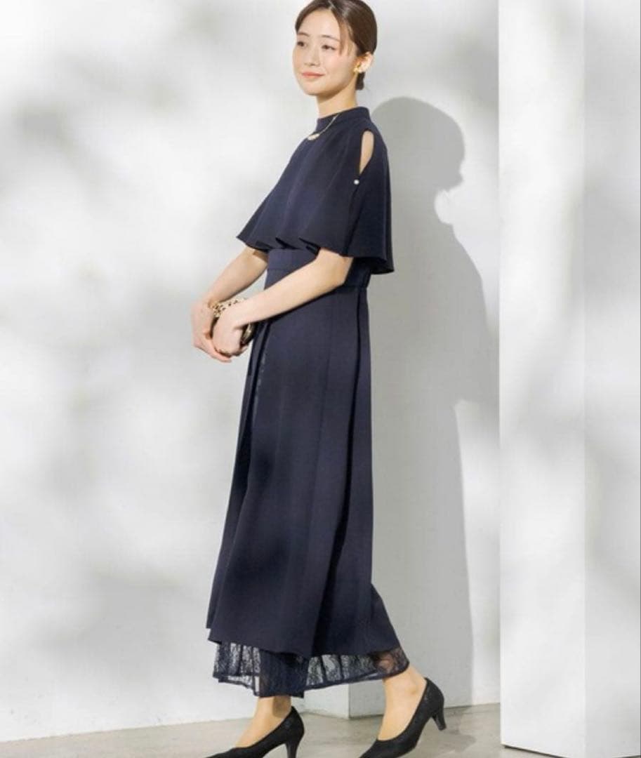 ✴︎formforma別注レースパンツ付きレイヤードドレス　ネイビー