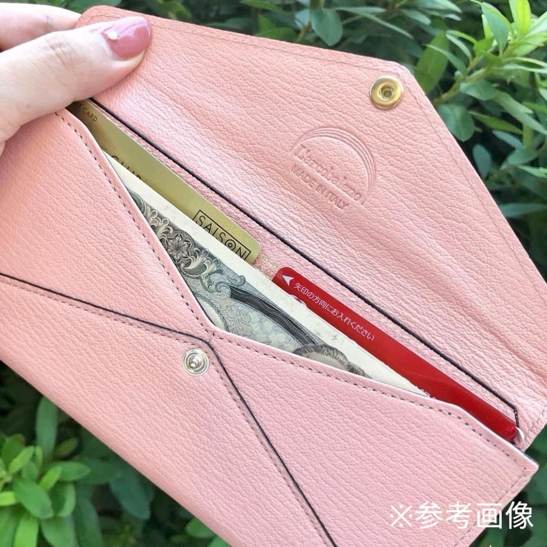 【新品 定価3.7万円】ラルコバレーノ 長財布 薄マチ レザー ピンク　2453