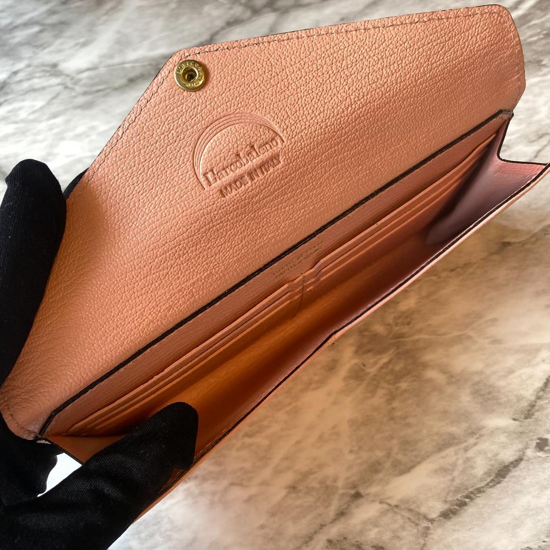 【新品 定価3.7万円】ラルコバレーノ 長財布 薄マチ レザー ピンク　2453