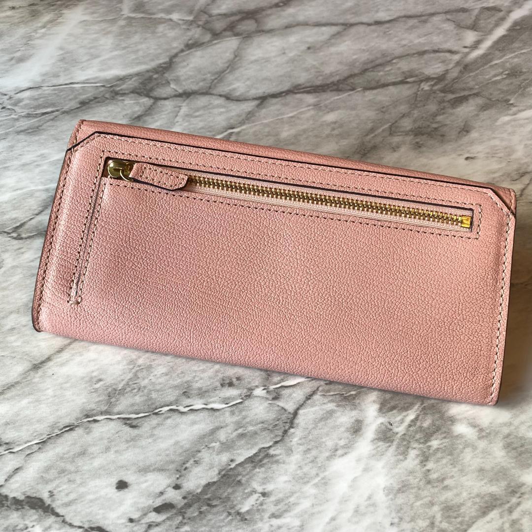 【新品 定価3.7万円】ラルコバレーノ 長財布 薄マチ レザー ピンク　2453
