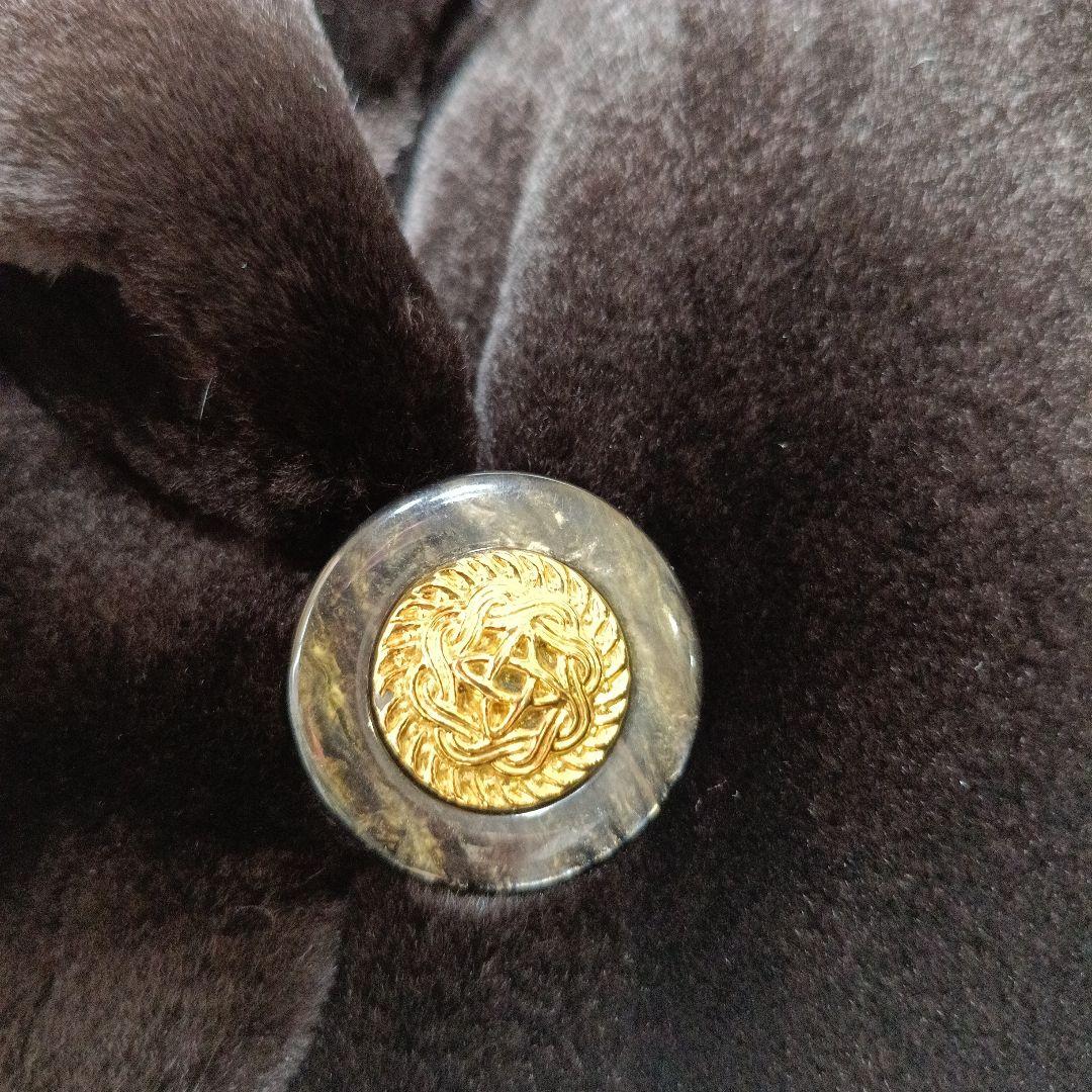 美品✨サガミンク　シェアードミンク　銀タグ　装飾ボタン　ロング丈　大きめサイズ