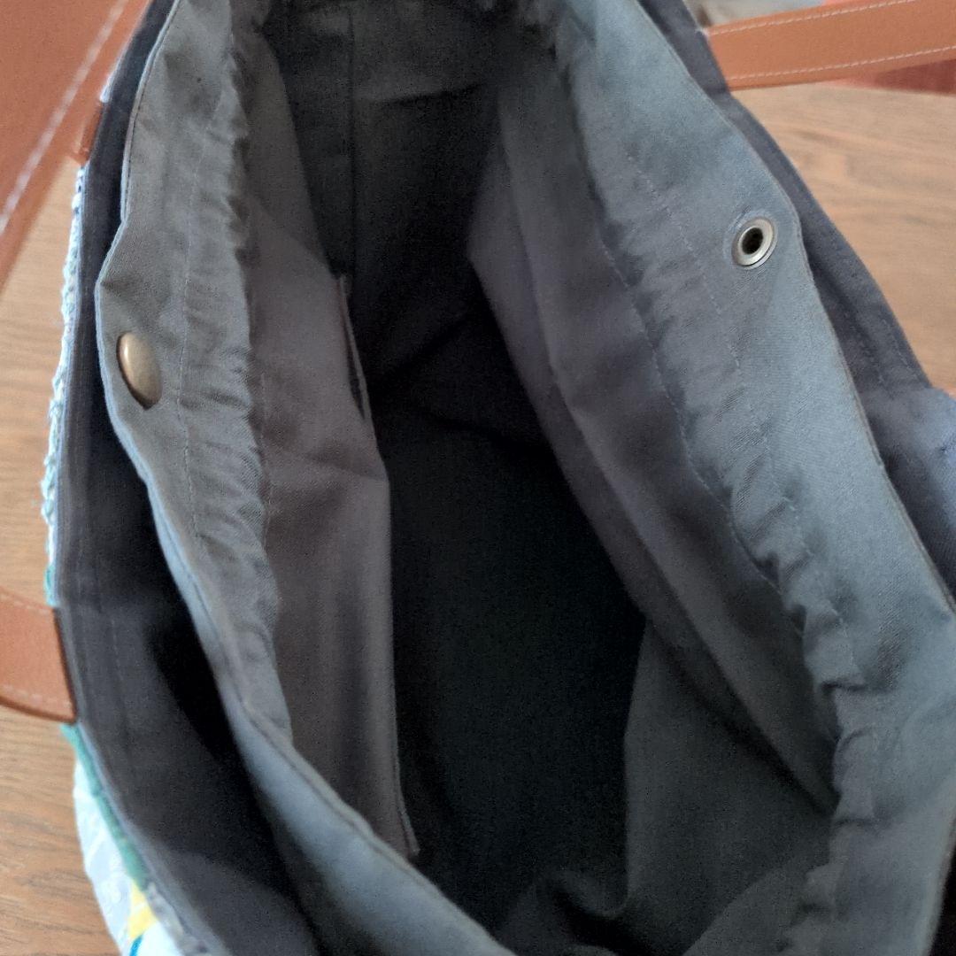 モザイクパッチの巾着付きバケツバッグ＊ミナペルホネン