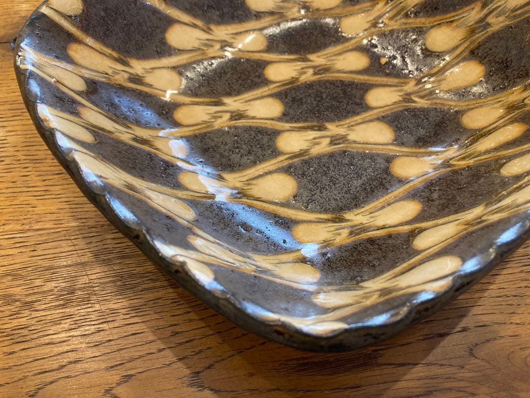 ★よしこ★ スリップウェア 伊藤丈浩 角鉢 大・小セット