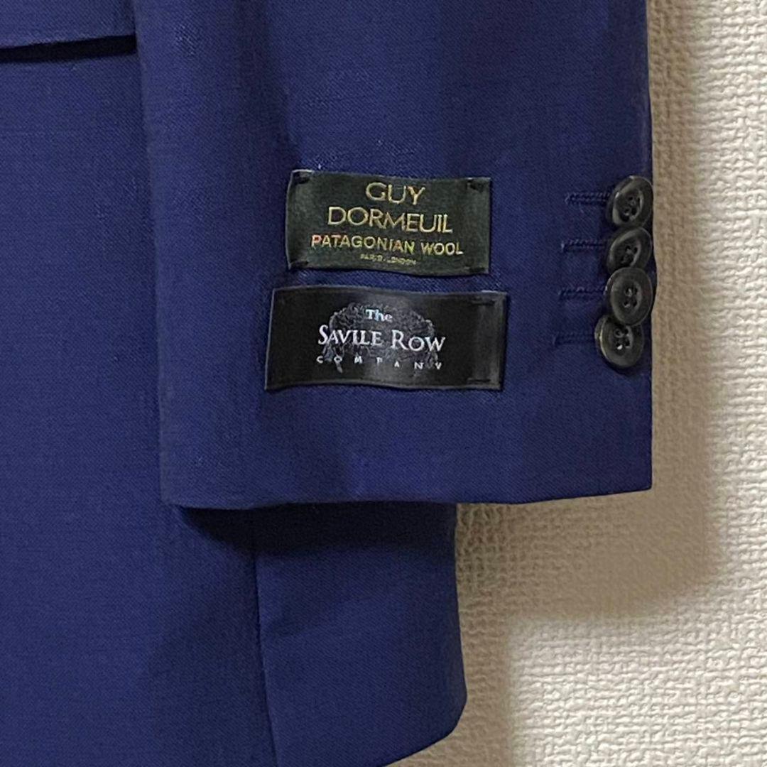 新品　フランス　ドーメル　サビルロウ　スーツ　A6　ブルー　無地　サヴィルロウ