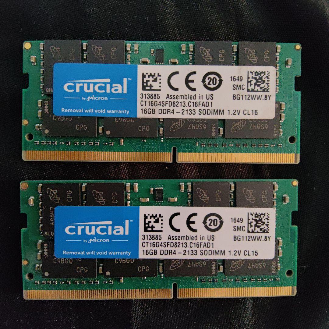 Crucial 16GB DDR4 2133MHz SO-DIMM 2枚