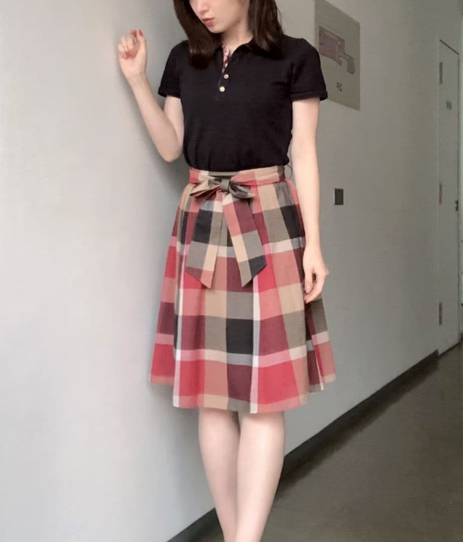 ブルーレーベルクレストブリッジ ポロシャツ ノヴァチェック 黒 白 2点セット