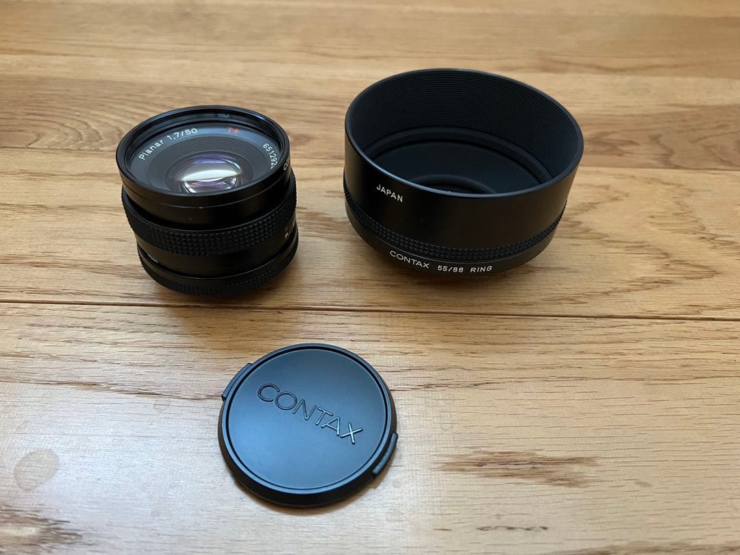 コンタックス カールツァイス プラナー50mmf1.7フード付き