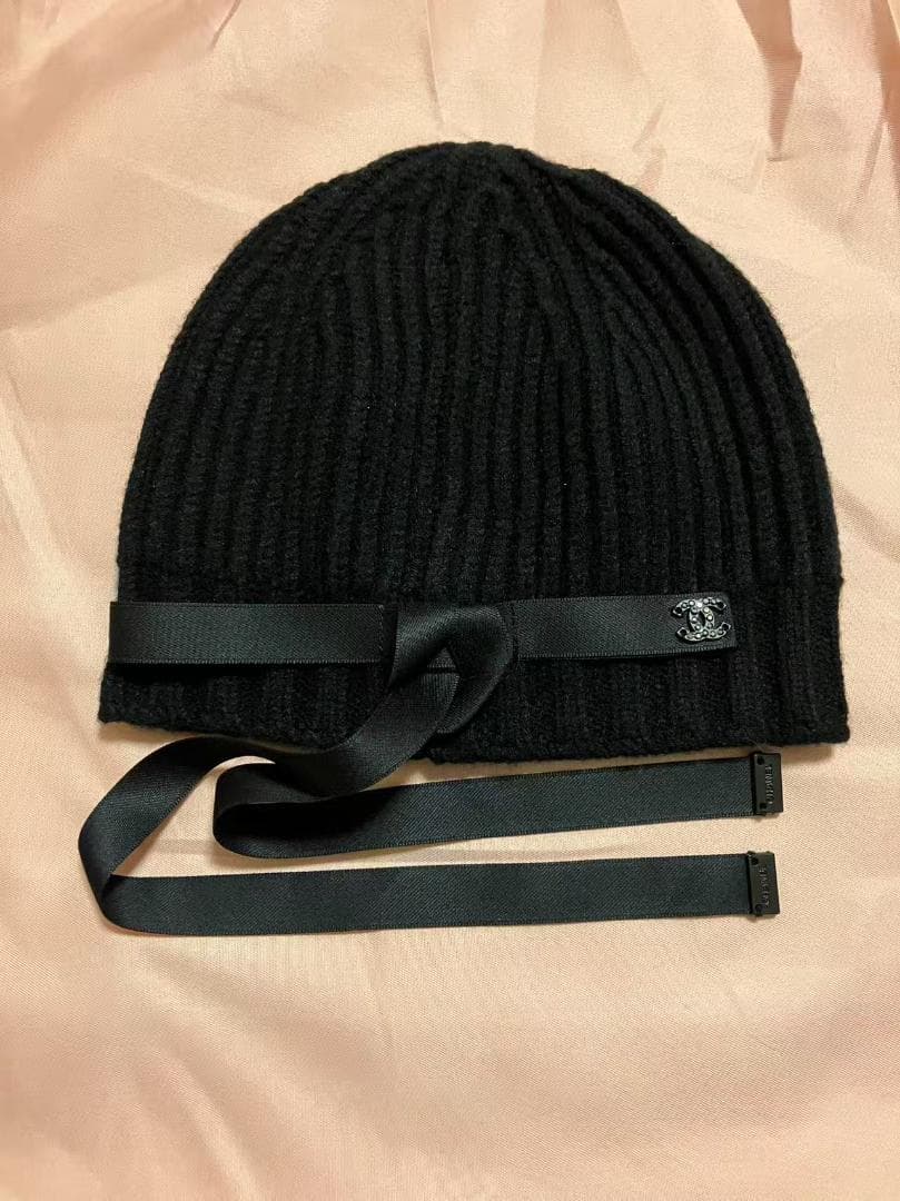CC ロゴ　ブラック ニットキャップ・ビーニー