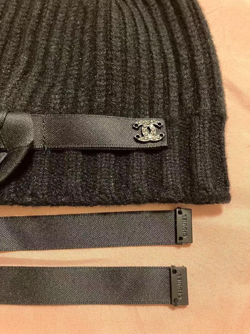 CC ロゴ　ブラック ニットキャップ・ビーニー