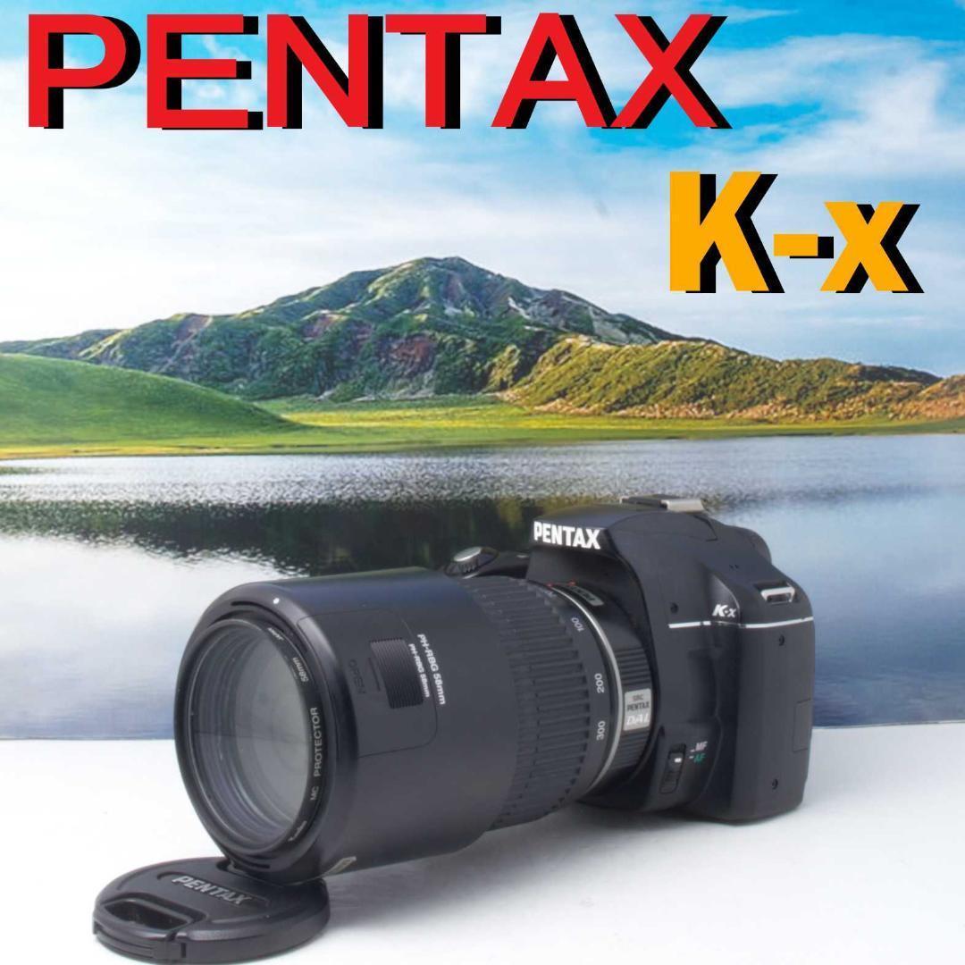 【S数2723回】PENTAX K-X★望遠レンズ付き55-300ｍｍ★転送OK