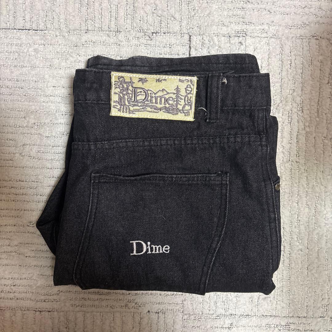 Dime ダークグレー ストレートデニム